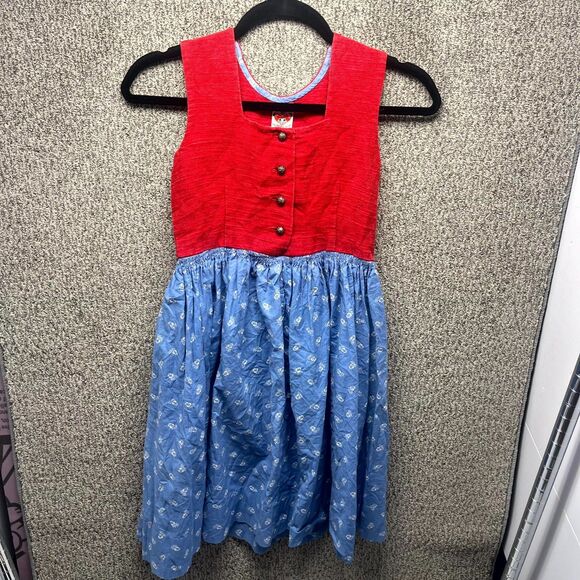 Vintage Salzburg-Wien Dress Womens 12 Traditional Folk Classic Button Austria - Picture 1 of 10